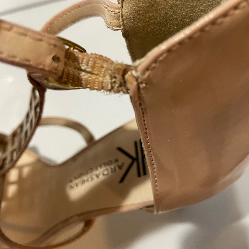 Kardashian Kollection Helen Nude stiletto heels/open toe size 9 & ankleT strap - Picture 4 of 13